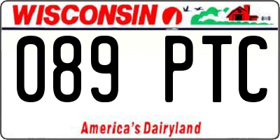 WI license plate 089PTC