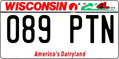 WI license plate 089PTN