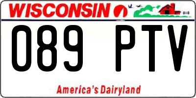 WI license plate 089PTV