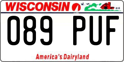 WI license plate 089PUF