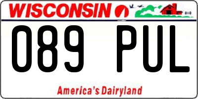 WI license plate 089PUL