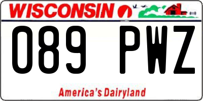 WI license plate 089PWZ