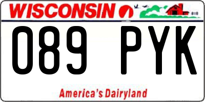 WI license plate 089PYK