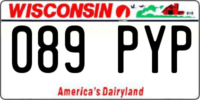 WI license plate 089PYP