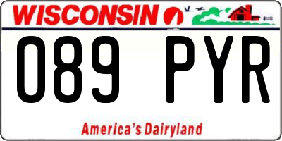 WI license plate 089PYR