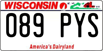 WI license plate 089PYS