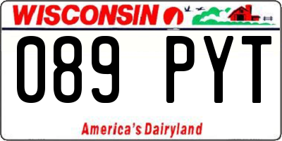 WI license plate 089PYT