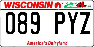 WI license plate 089PYZ
