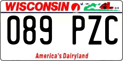 WI license plate 089PZC