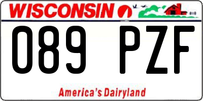 WI license plate 089PZF