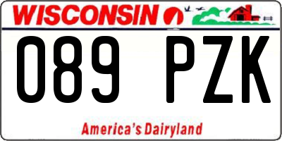 WI license plate 089PZK