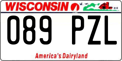 WI license plate 089PZL