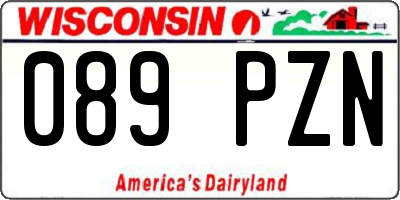 WI license plate 089PZN