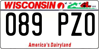 WI license plate 089PZO