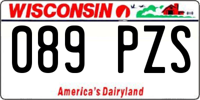 WI license plate 089PZS