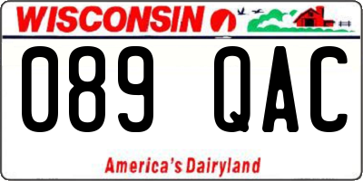 WI license plate 089QAC
