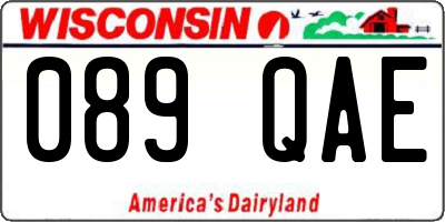 WI license plate 089QAE