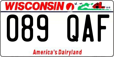 WI license plate 089QAF