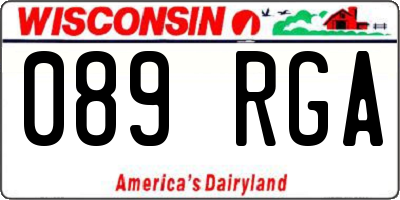 WI license plate 089RGA