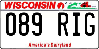 WI license plate 089RIG