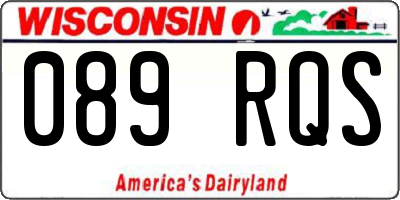 WI license plate 089RQS