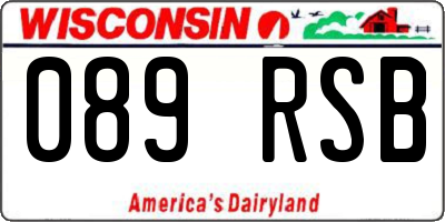 WI license plate 089RSB