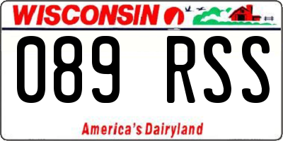 WI license plate 089RSS