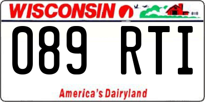 WI license plate 089RTI