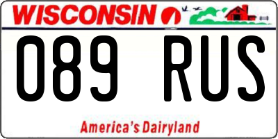 WI license plate 089RUS