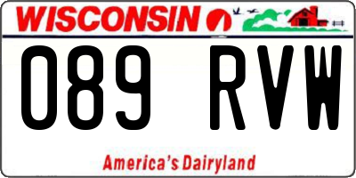 WI license plate 089RVW
