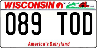 WI license plate 089TOD