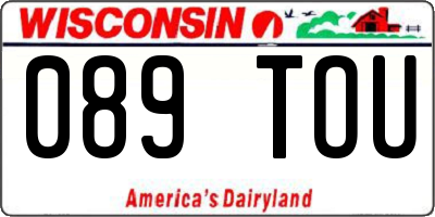 WI license plate 089TOU