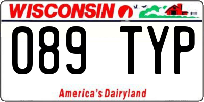 WI license plate 089TYP