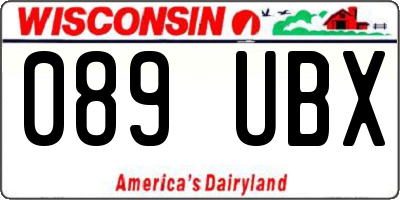 WI license plate 089UBX