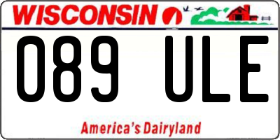 WI license plate 089ULE