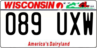 WI license plate 089UXW