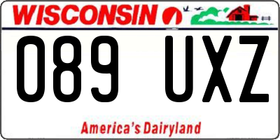 WI license plate 089UXZ