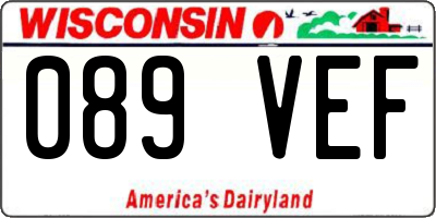 WI license plate 089VEF