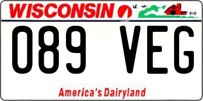 WI license plate 089VEG