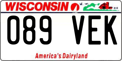 WI license plate 089VEK