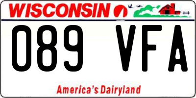WI license plate 089VFA