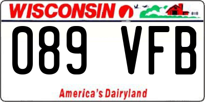 WI license plate 089VFB