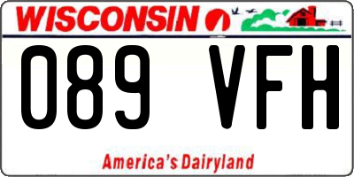 WI license plate 089VFH