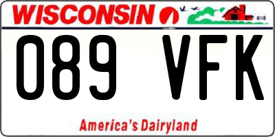 WI license plate 089VFK