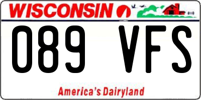WI license plate 089VFS