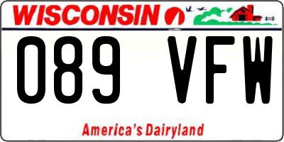 WI license plate 089VFW