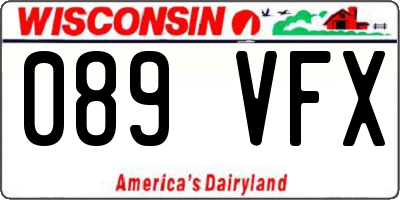 WI license plate 089VFX