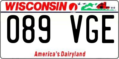 WI license plate 089VGE