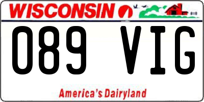 WI license plate 089VIG