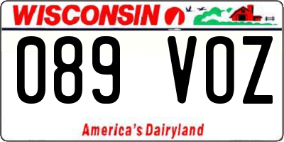 WI license plate 089VOZ